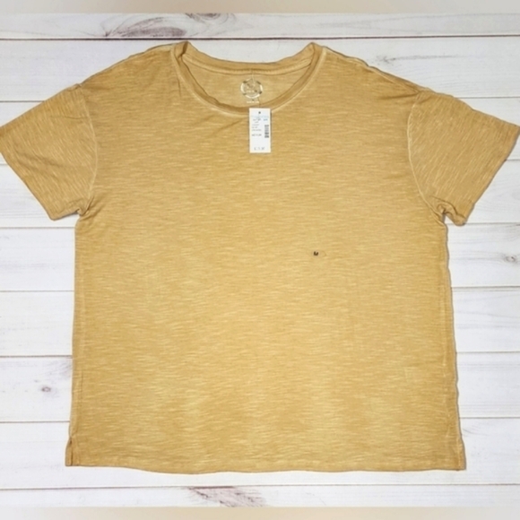Maurices Tops - Maurices Burnout Mustard Yellow Tee Medium - New With Tags